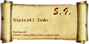 Sipiczki Iván névjegykártya
