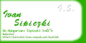 ivan sipiczki business card